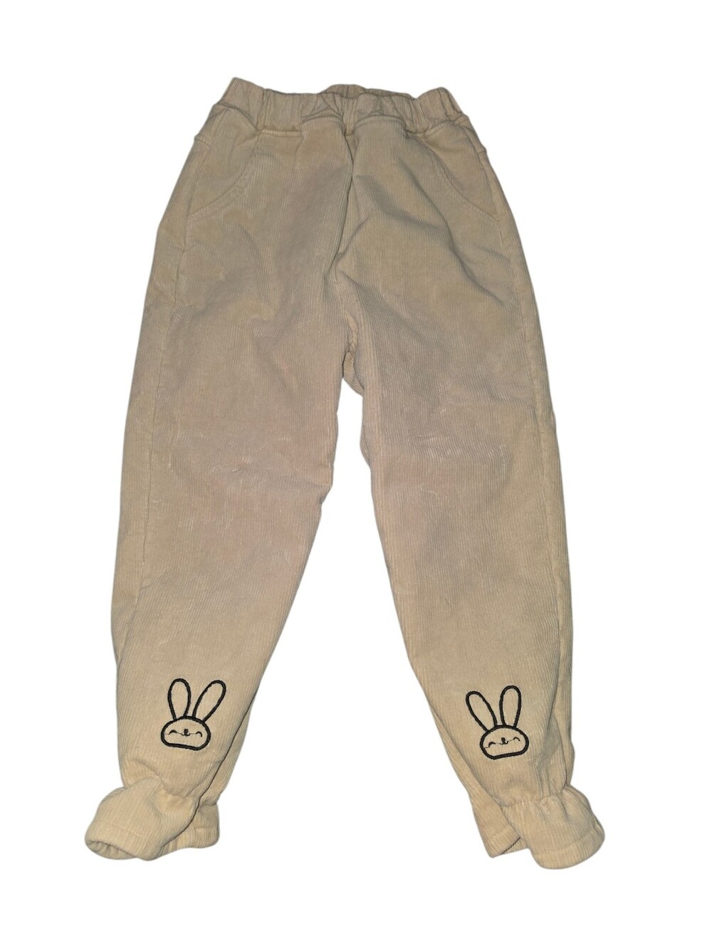 9/8/95. Girls Corduroy Bunny Corduroy Pants - Cream